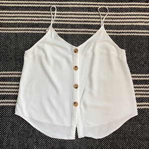 “Hayden” White Button Down Tank [Size Medium]